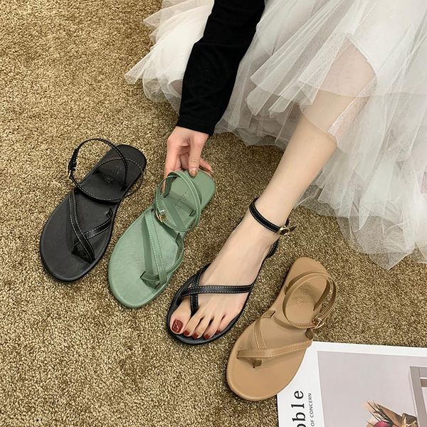 fairy style korean version summer fashion flat bottom roman shoes sandals, Black
fairy style korean version summer fashion flat bottom roman shoes sandals, Black