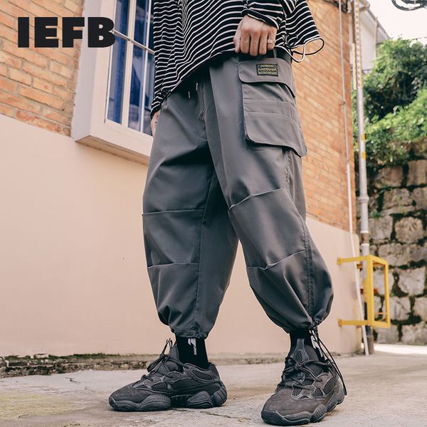 iefb /men's wear men's casual loose workwear trousers drawstring turnup ankle-length pants for male springcloth 9y3929 210524, Black
iefb /men's wear men's casual loose workwear trousers drawstring turnup ankle-length pants for male springcloth 9y3929 210524, Black