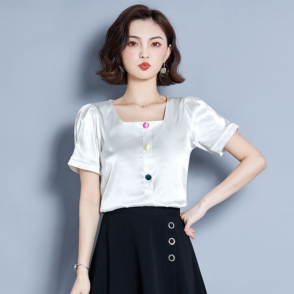korean fashion silk women blouses shirt solid satin woman blouse plus size blusas femininas elegante 210427, White
korean fashion silk women blouses shirt solid satin woman blouse plus size blusas femininas elegante 210427, White