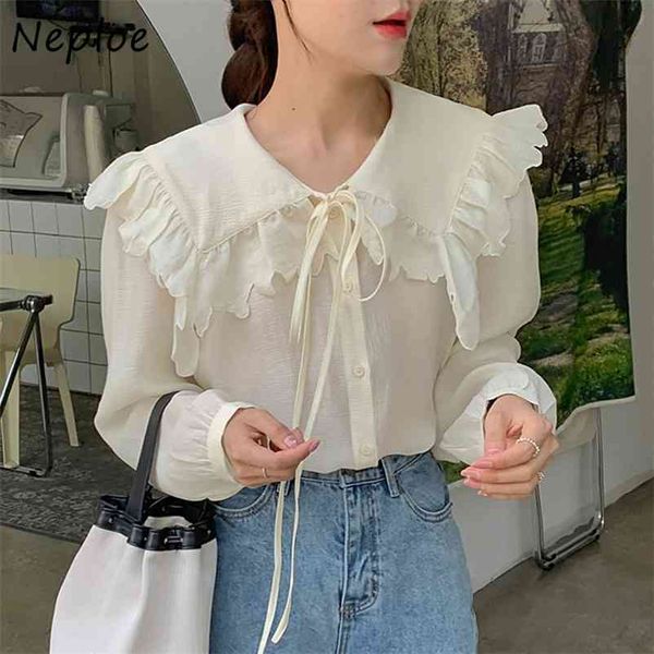 peter pan collar lace up bow design solid blouse women pullover long sleeve ol blusas spring shirt feminino 210422, White
peter pan collar lace up bow design solid blouse women pullover long sleeve ol blusas spring shirt feminino 210422, White