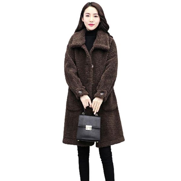 women's wool & blends autumn winter cashmere coat women warm soft lamb jacket female plush overcoat casual outerwear, Black
women's wool & blends autumn winter cashmere coat women warm soft lamb jacket female plush overcoat casual outerwear, Black