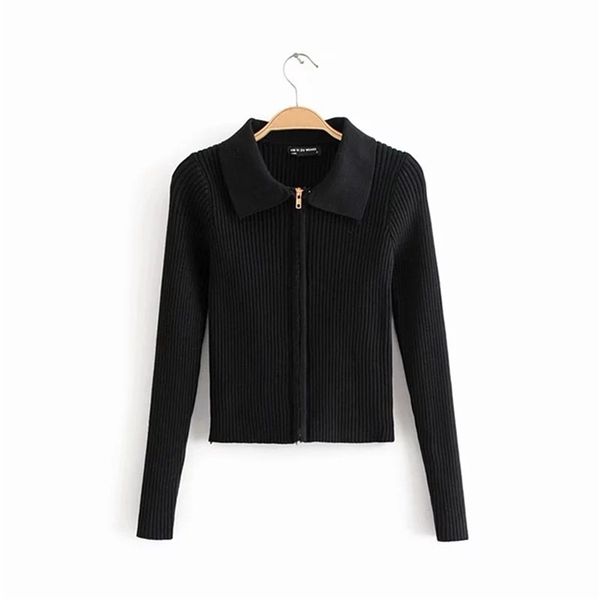 lucyever zipper women cardigans sweater long sleeve corpped knitted autumn fashion female casual slim blouse, White;black
lucyever zipper women cardigans sweater long sleeve corpped knitted autumn fashion female casual slim blouse, White;black