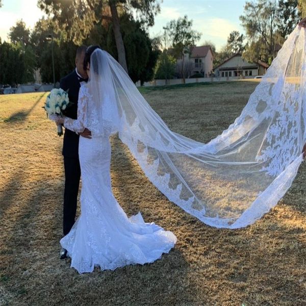 bridal veils luxury real image wedding three meters long lace applique crystals two layers cathedral length veil, Black
bridal veils luxury real image wedding three meters long lace applique crystals two layers cathedral length veil, Black