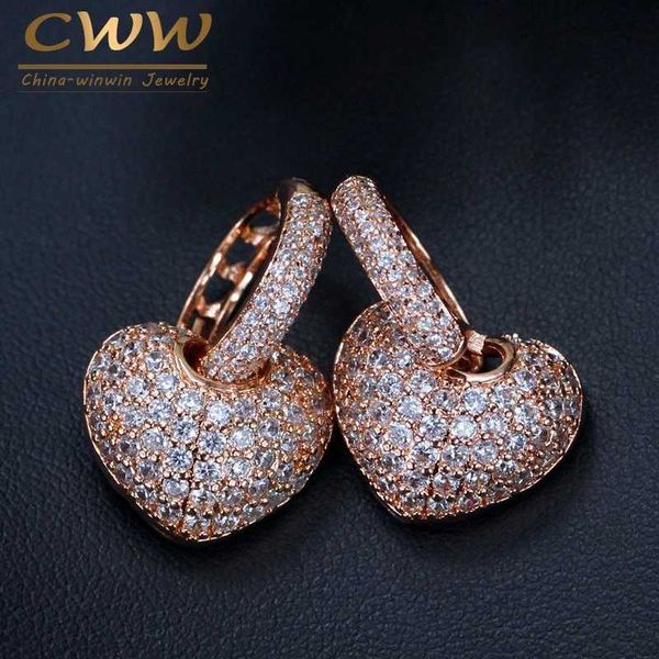 micro pave cubic zirconia lovely cute rose gold color small cz hoop heart earrings for women cz038 210714, Golden;silver
micro pave cubic zirconia lovely cute rose gold color small cz hoop heart earrings for women cz038 210714, Golden;silver