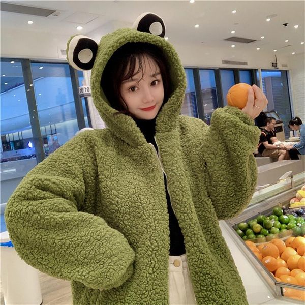 women's hoodies & sweatshirts frog hoodie winter zipper plush comfort thick chic cutey coat outwear korean hooded soft teenagers street, Black
women's hoodies & sweatshirts frog hoodie winter zipper plush comfort thick chic cutey coat outwear korean hooded soft teenagers street, Black