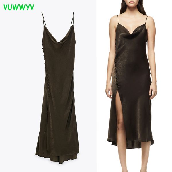 satin camisole midi dresses for women elegant gowns thin strap backless woman dress party vestidos side buttons 210430, Black;gray
satin camisole midi dresses for women elegant gowns thin strap backless woman dress party vestidos side buttons 210430, Black;gray