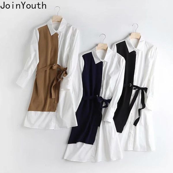 casual dresses joinyouth women dress office lady korean clothes contrast color lace up long sleeve knitted patchwork vestidos 7a1004, Black;gray 
casual dresses joinyouth women dress office lady korean clothes contrast color lace up long sleeve knitted patchwork vestidos 7a1004, Black;gray