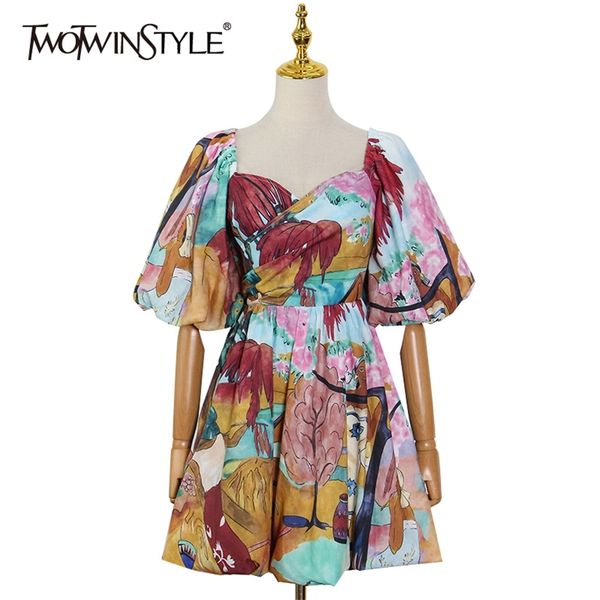 print casual dress for women v neck puff short sleeve high waist hit color pullover mini dresses females summer 210520, Black;gray
print casual dress for women v neck puff short sleeve high waist hit color pullover mini dresses females summer 210520, Black;gray