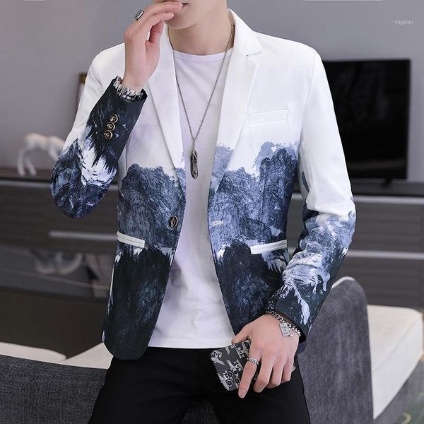 men's suits & blazers coo 2021 autumn trendy, casual and handsome gradient printing blazer, White;black
men's suits & blazers coo 2021 autumn trendy, casual and handsome gradient printing blazer, White;black