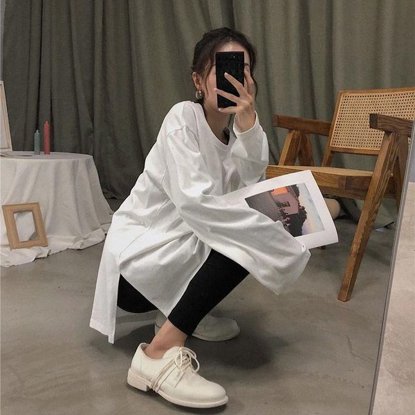 woman tshirts autumn and winter white long sleeve t-shirt women's slit loose ropa mujer camisetas
woman tshirts autumn and winter white long sleeve t-shirt women's slit loose ropa mujer camisetas