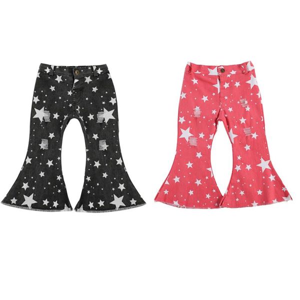 fashion infant kids girls denim pants star print elastic button high waist flare 2 colors outfits 1-6y trousers, Blue
fashion infant kids girls denim pants star print elastic button high waist flare 2 colors outfits 1-6y trousers, Blue