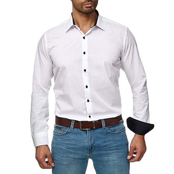 men's casual shirts white shirt euro-american business long sleeve button up men slim fit pure color chemise homme, White;black
men's casual shirts white shirt euro-american business long sleeve button up men slim fit pure color chemise homme, White;black