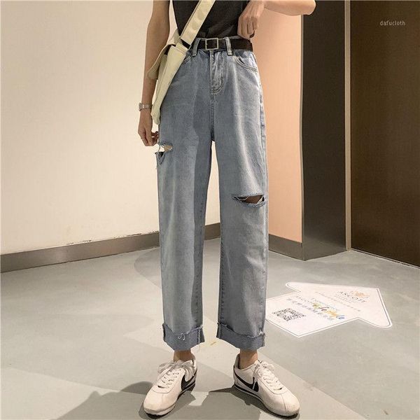 women's jeans woman pants spring and summer loose high waist straight ripped bar pantalones vaqueros mujer, Blue
women's jeans woman pants spring and summer loose high waist straight ripped bar pantalones vaqueros mujer, Blue
