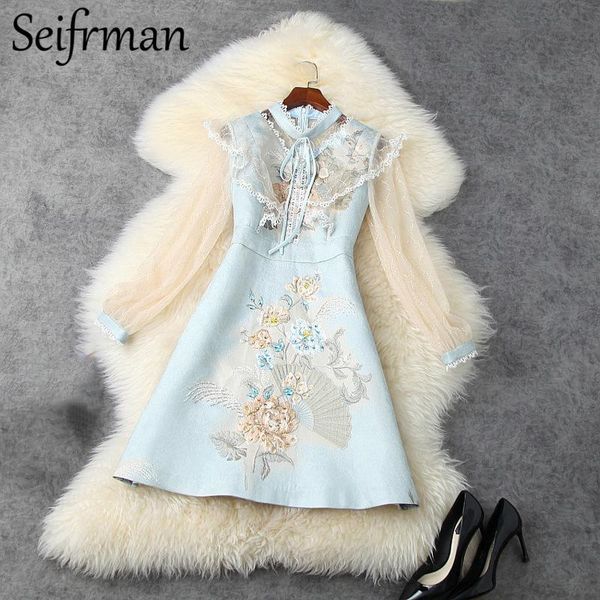 casual dresses seifrmann spring women fashion designer party short dress lace ruffles bow sequined lantern sleeve elegant ladies a-line, Black;gray
casual dresses seifrmann spring women fashion designer party short dress lace ruffles bow sequined lantern sleeve elegant ladies a-line, Black;gray