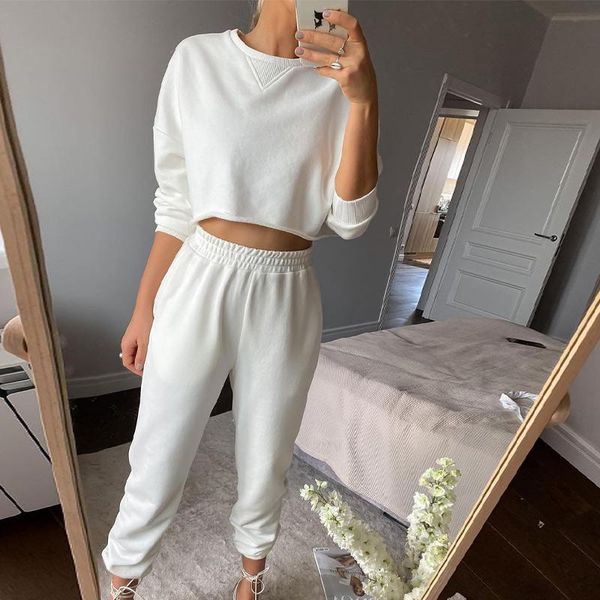 women's two piece pants autumn tracksuit suit 2 pieces set o-neck long sleeve women crop sets casual sport ladies suits for 2021, White
women's two piece pants autumn tracksuit suit 2 pieces set o-neck long sleeve women crop sets casual sport ladies suits for 2021, White
