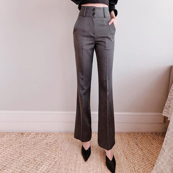 women's pants & capris spring women' work casual pant grey black wide leg female ol elegant high waist slim flare professional tro, Black;white
women's pants & capris spring women' work casual pant grey black wide leg female ol elegant high waist slim flare professional tro, Black;white