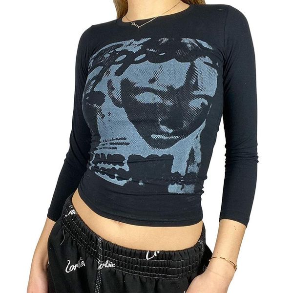 women's t-shirt punk y2k crop gothic street tee shirt for casual basic tees female 2021 autumn long sleeve #t1g, White
women's t-shirt punk y2k crop gothic street tee shirt for casual basic tees female 2021 autumn long sleeve #t1g, White