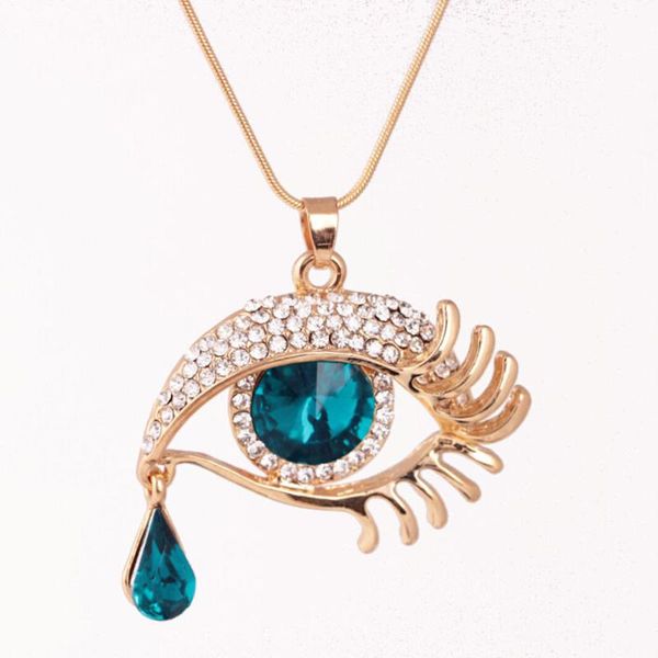 ladies fashion magic eye crystal tear drop eyelashes necklace collar para mujer long chain jewelry gift collares de moda chokers, Golden;silver
ladies fashion magic eye crystal tear drop eyelashes necklace collar para mujer long chain jewelry gift collares de moda chokers, Golden;silver