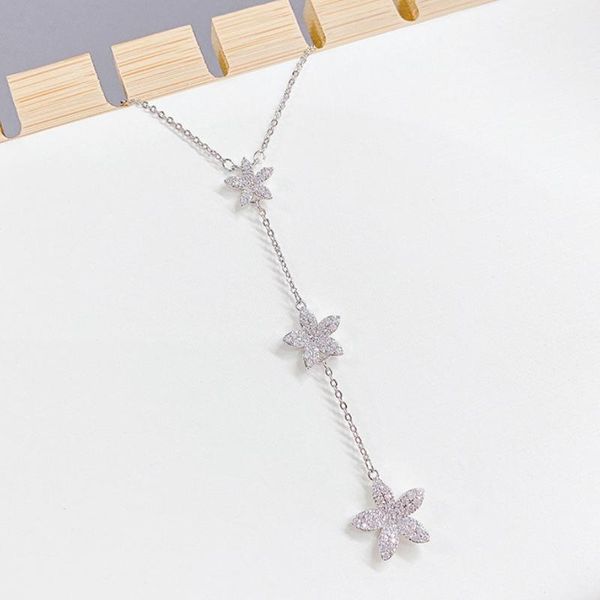 chains botu 2021 sweet three star shape necklace ornament petal chain zircon flower for female girl bijoux, Silver
chains botu 2021 sweet three star shape necklace ornament petal chain zircon flower for female girl bijoux, Silver