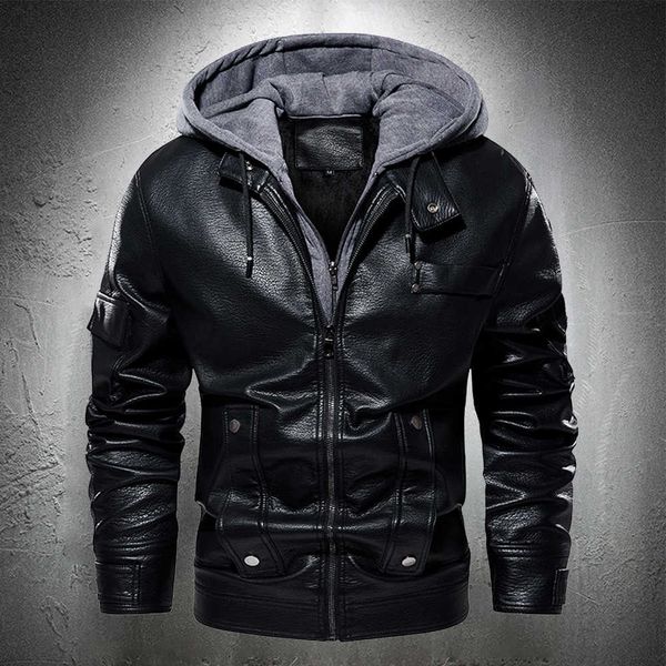 black leather jacket men fashion clothing hooded motorcycle jacket vintage casual jacket biker coat streetwear vintage coat male 211009
black leather jacket men fashion clothing hooded motorcycle jacket vintage casual jacket biker coat streetwear vintage coat male 211009