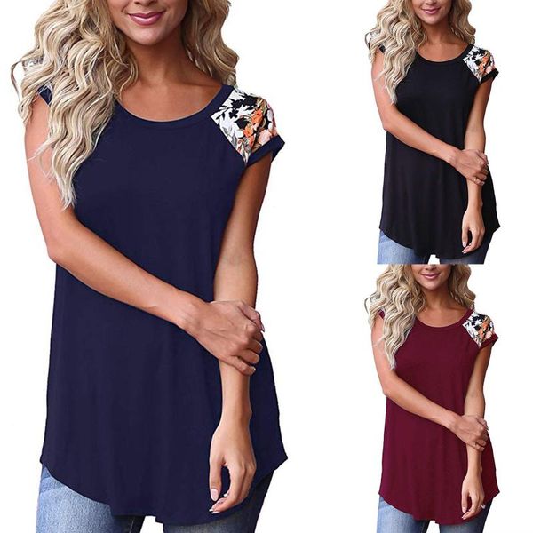 women's t-shirt casual printed splicing o-neck short sleeves summer for women clothing s-2xl haut femme, White
women's t-shirt casual printed splicing o-neck short sleeves summer for women clothing s-2xl haut femme, White
