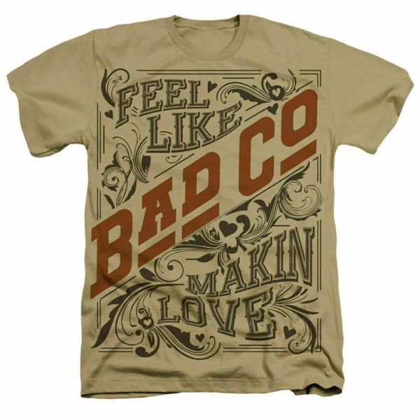 bad company feel like makin love t shirt licensed rock band merch heathered sand, White;black
bad company feel like makin love t shirt licensed rock band merch heathered sand, White;black