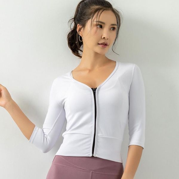 yoga outfits zipper running jackets female gym shirts sports fitness women jersey long sleeve workout active wear, White;red
yoga outfits zipper running jackets female gym shirts sports fitness women jersey long sleeve workout active wear, White;red
