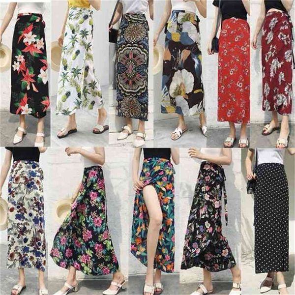 women floral print chiffon long skirt summer stylish midiskirt lace-up wrap holiday suntan beach s 210619, Black
women floral print chiffon long skirt summer stylish midiskirt lace-up wrap holiday suntan beach s 210619, Black