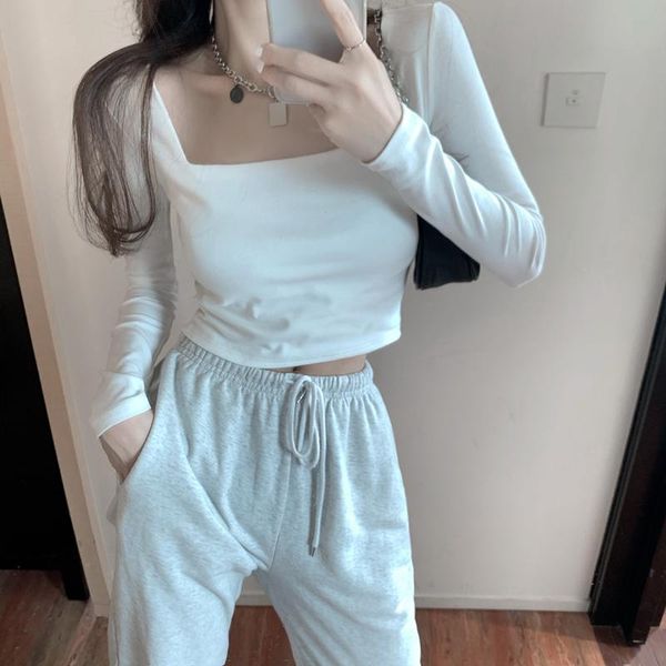 women's t-shirt woman t-shirts long sleeve sqare collar solid color korean harajuku tshirt women spring fashion 2021, White
women's t-shirt woman t-shirts long sleeve sqare collar solid color korean harajuku tshirt women spring fashion 2021, White