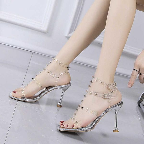 dress shoes women sandals 2021 summer fashion heels open toe rivet transparent high ladies party, Black
dress shoes women sandals 2021 summer fashion heels open toe rivet transparent high ladies party, Black