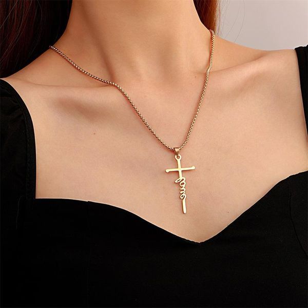 pendant necklaces unique english letter cross for women ladies punk hip hop stainless steel clavicle chain necklace jewelry, Silver
pendant necklaces unique english letter cross for women ladies punk hip hop stainless steel clavicle chain necklace jewelry, Silver