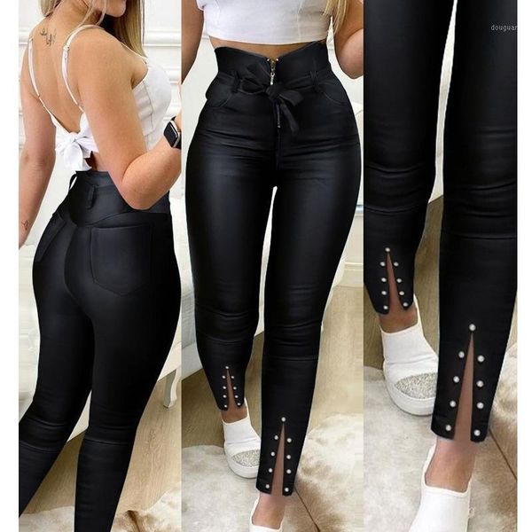 women's pants & capris wepbel solid color leather trousers pu women high waist beaded summer skinny pencil clubwear, Black;white
women's pants & capris wepbel solid color leather trousers pu women high waist beaded summer skinny pencil clubwear, Black;white
