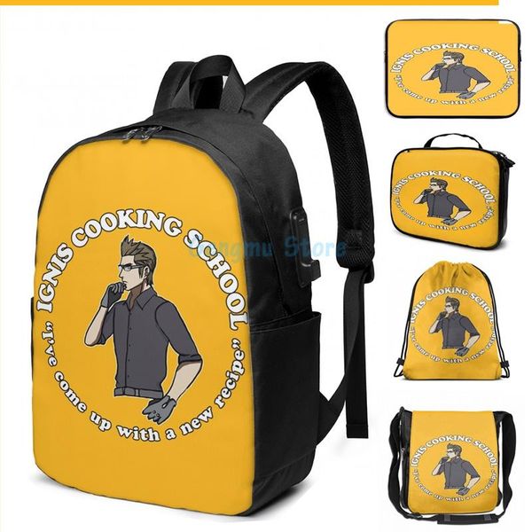 funny graphic print ignis cooking school usb charge backpack men bags women bag travel laptop
funny graphic print ignis cooking school usb charge backpack men bags women bag travel laptop