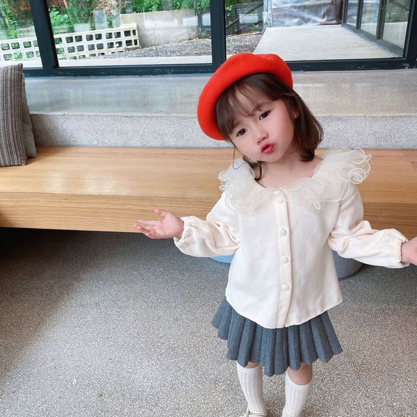 girls blouse shirts 2021 autumn new children girls lace collar long sleeve shirt cardigan solid color kids shirts, White;black
girls blouse shirts 2021 autumn new children girls lace collar long sleeve shirt cardigan solid color kids shirts, White;black