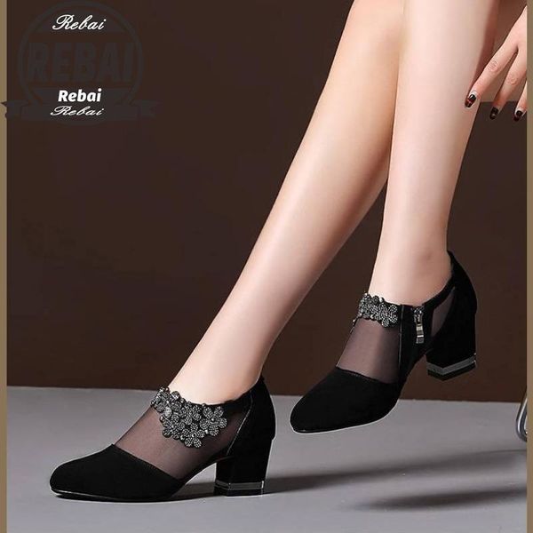 sandals summer women high heel shoes mesh breathable pumps zip pointed toe thick heels fashion female dress elegant footwear sapato, Black
sandals summer women high heel shoes mesh breathable pumps zip pointed toe thick heels fashion female dress elegant footwear sapato, Black