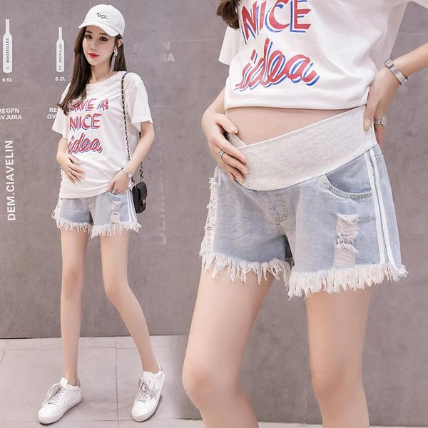 maternity bottoms jeans shorts low waist summer cropped denim pants belly support elastic trousers, White
maternity bottoms jeans shorts low waist summer cropped denim pants belly support elastic trousers, White