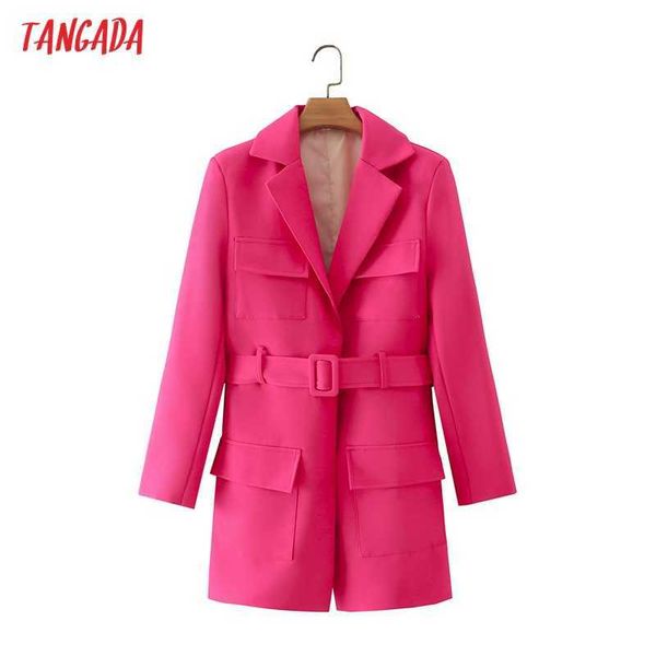 tangada women fashion solid pink blazer with blet vintage long sleeve female outerwear chic da180 210609, White;black
tangada women fashion solid pink blazer with blet vintage long sleeve female outerwear chic da180 210609, White;black