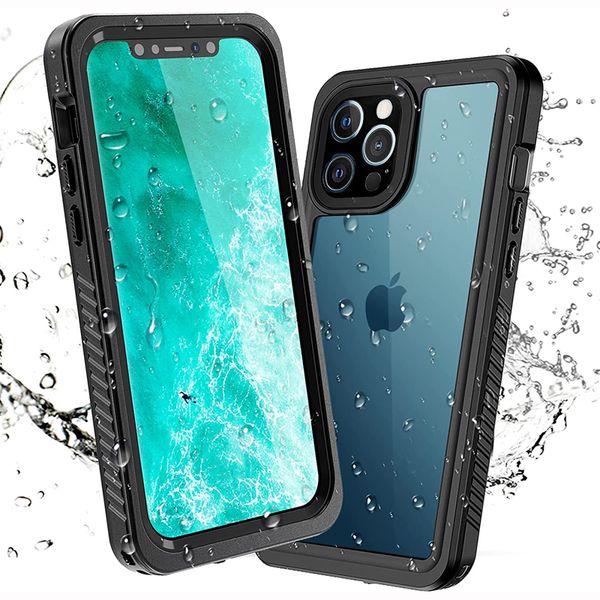 waterproof cases clear ip68 built-in screen protector dustproof shockproof cover for iphone 12 mini 11 pro max xr xs x 8 7 6 ipod touch 5 sa