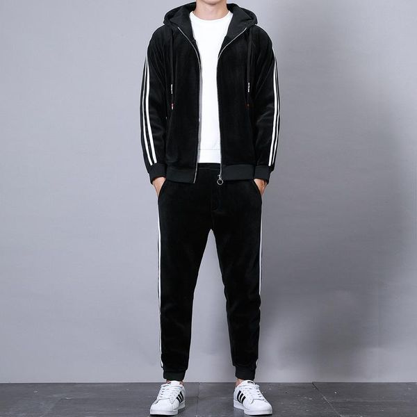 men's tracksuits 2021 winter sports and leisure suit hooded thick gold velvet jacket long-sleeved casual pants two-piece, Gray
men's tracksuits 2021 winter sports and leisure suit hooded thick gold velvet jacket long-sleeved casual pants two-piece, Gray