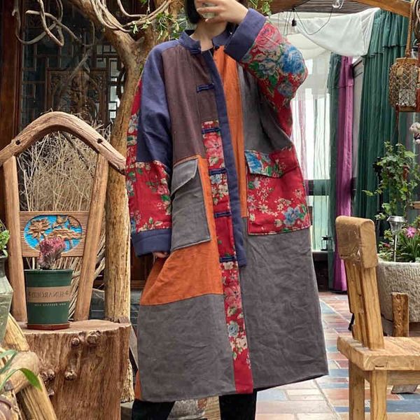 johnature winter retro patchwork cotton linen women wind coats leisure fashion plus size women long vintage coat 210521, Tan;black
johnature winter retro patchwork cotton linen women wind coats leisure fashion plus size women long vintage coat 210521, Tan;black