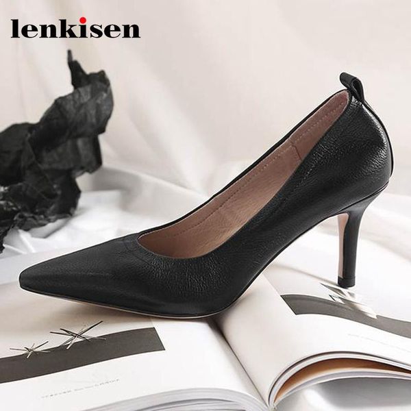 lenkisen 2021 charming gentlewoman wedding thin high heel genuine leather slip on pointed toe dress office lady women pumps l22 shoes, Black
lenkisen 2021 charming gentlewoman wedding thin high heel genuine leather slip on pointed toe dress office lady women pumps l22 shoes, Black