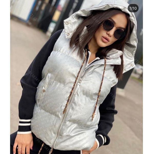winter designer women down leather vest jacket 98% white goose down filled letter logo pu embossed louisclothes brand hoodie coat long sleev, Black
winter designer women down leather vest jacket 98% white goose down filled letter logo pu embossed louisclothes brand hoodie coat long sleev, Black