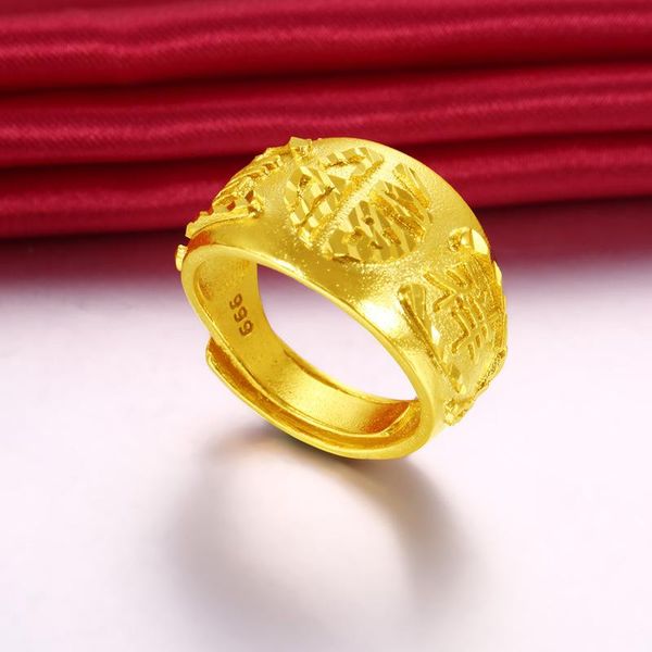 cluster rings 24k gold color brushed lucky 999 stamp finger opening men's jewelry friendship engagement wedding unusual ring, Golden;silver
cluster rings 24k gold color brushed lucky 999 stamp finger opening men's jewelry friendship engagement wedding unusual ring, Golden;silver