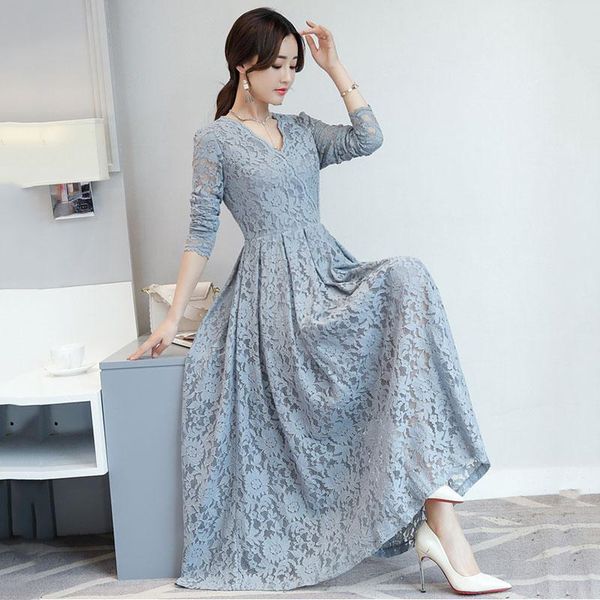 casual dresses spring v-neck lace dress cotton elegant women's 2021 temperament women mid-waist slim vestidos mujer q153, Black;gray
casual dresses spring v-neck lace dress cotton elegant women's 2021 temperament women mid-waist slim vestidos mujer q153, Black;gray