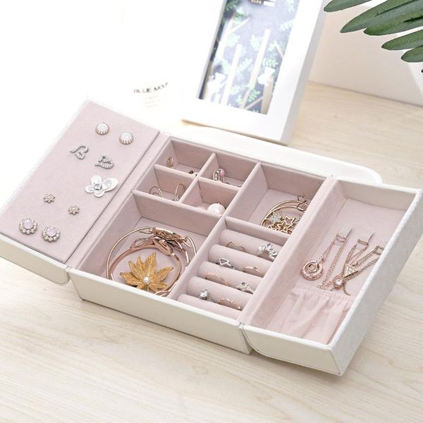 jewelry pouches, bags box multi-grid casket double open portable organizer exquisite makeup storage gift for valentine's day, Pink;blue
jewelry pouches, bags box multi-grid casket double open portable organizer exquisite makeup storage gift for valentine's day, Pink;blue