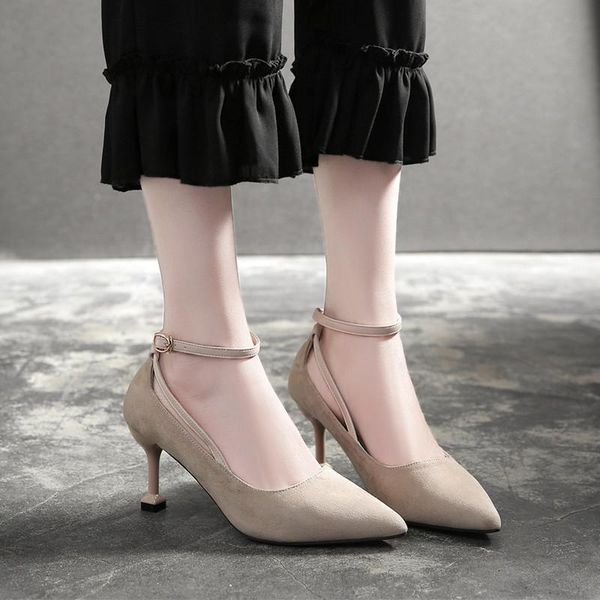 dress shoes women's 2021 suede pointed-toe stiletto high-heeled with buckle cat and lace-up women, Black
dress shoes women's 2021 suede pointed-toe stiletto high-heeled with buckle cat and lace-up women, Black