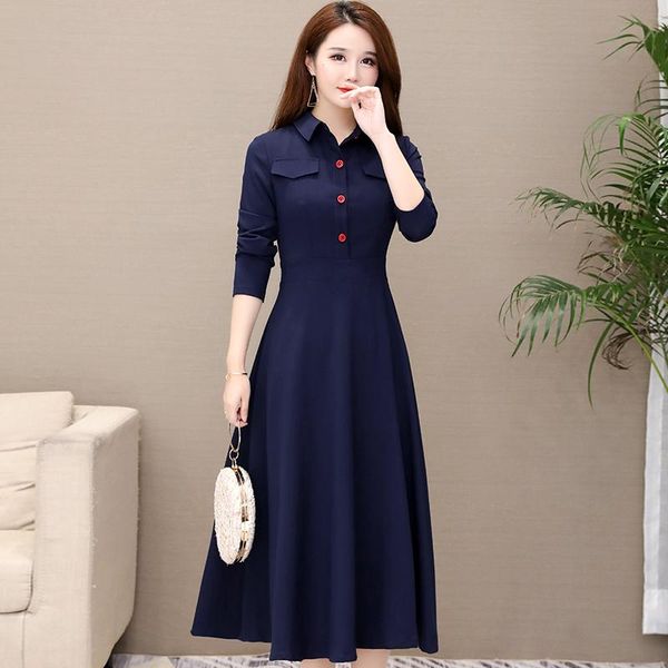 casual dresses 2021 autumn women long dress slim collect waist over-the-knee clothes navy 7085, Black;gray
casual dresses 2021 autumn women long dress slim collect waist over-the-knee clothes navy 7085, Black;gray