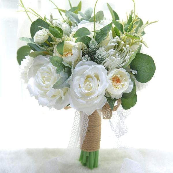 decorative flowers & wreaths wedding bouquet props vintage artificial rose bride holding with romantic lace ribbon
decorative flowers & wreaths wedding bouquet props vintage artificial rose bride holding with romantic lace ribbon