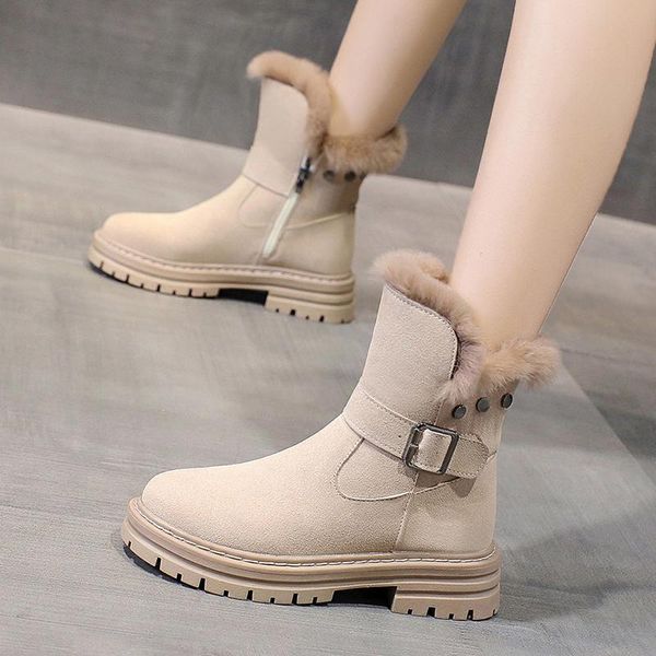 boots fashion snow the women mid-calf zip round toe flat with winter flock solid plush buckle non-slip high quality, Black
boots fashion snow the women mid-calf zip round toe flat with winter flock solid plush buckle non-slip high quality, Black