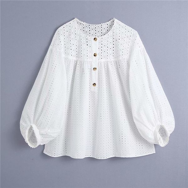 women's polos chic lady fashion embroidery hollow out za spring loose lace blouse women casual long puff sleeve o-neck pullover to, White
women's polos chic lady fashion embroidery hollow out za spring loose lace blouse women casual long puff sleeve o-neck pullover to, White
